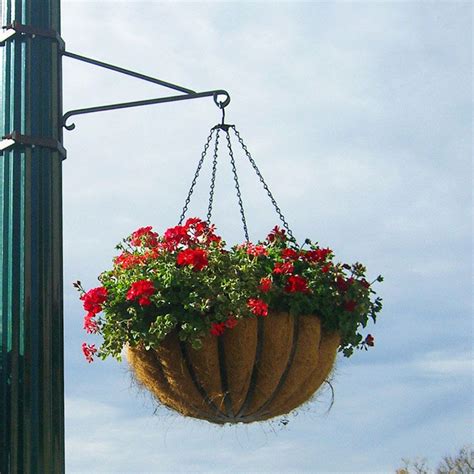 hanging basket brackets for a metal lamp post|planters unlimited hanging baskets.